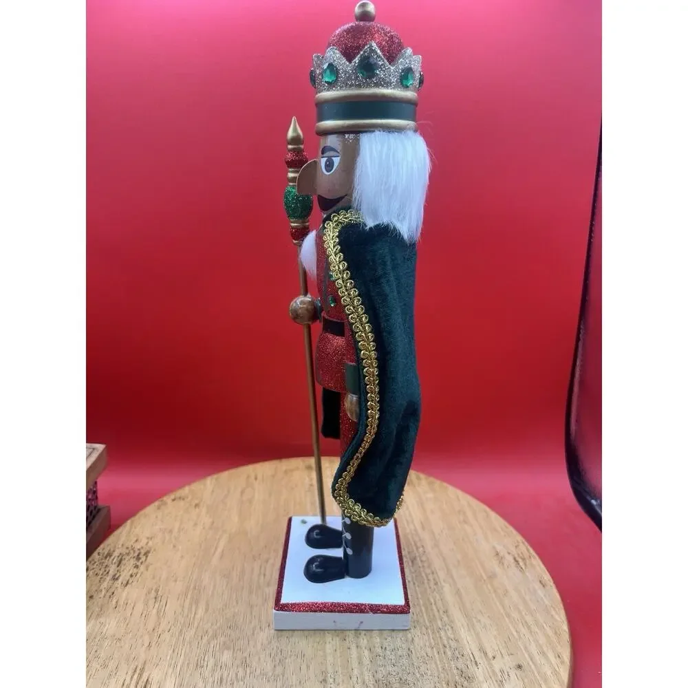 2020 Red Glitter King Guard Nutcracker Gold Wooden Christmas Holiday Cape 14